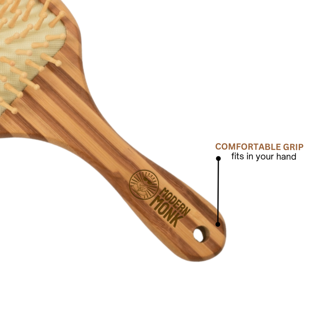 Premium Bamboo Detangling Paddle Hair Brush for women (Large Size)